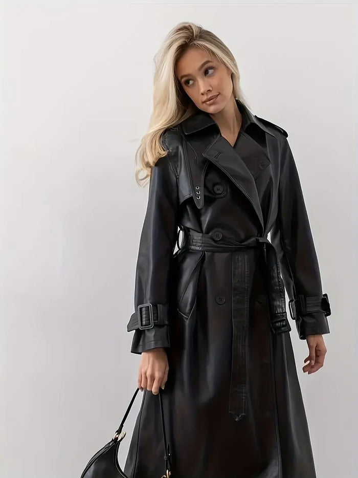 Dames Trenchcoat met Ceintuur Knielengte Stijl