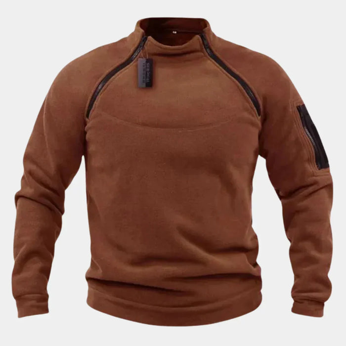 Heren Trui met Rits en Contrastdetails aan Schouders