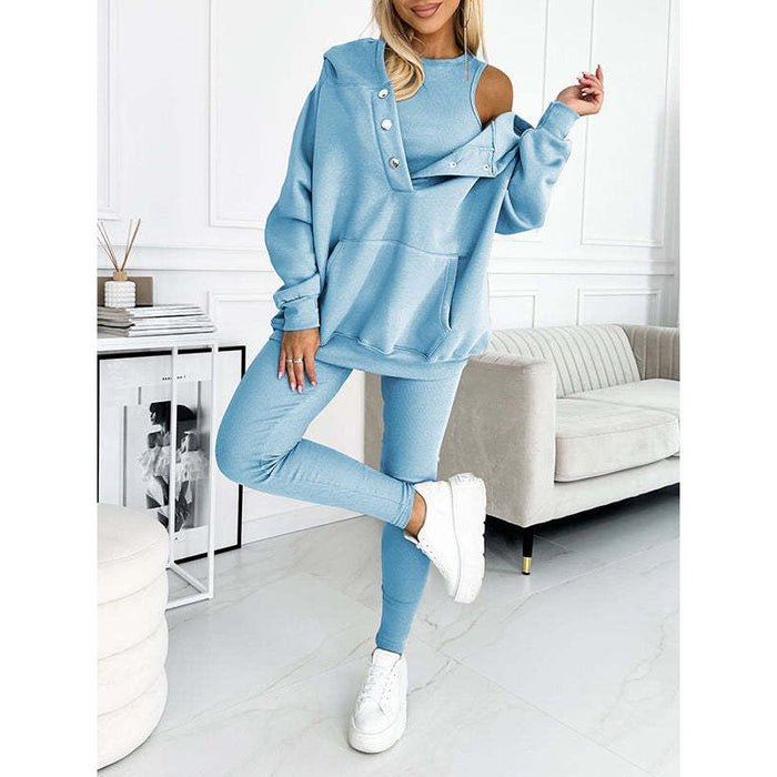 3-delige Knusse Hoodie Set voor vrouwen