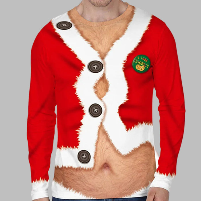 Heren Kersttrui met Grappige Print voor Feesten
