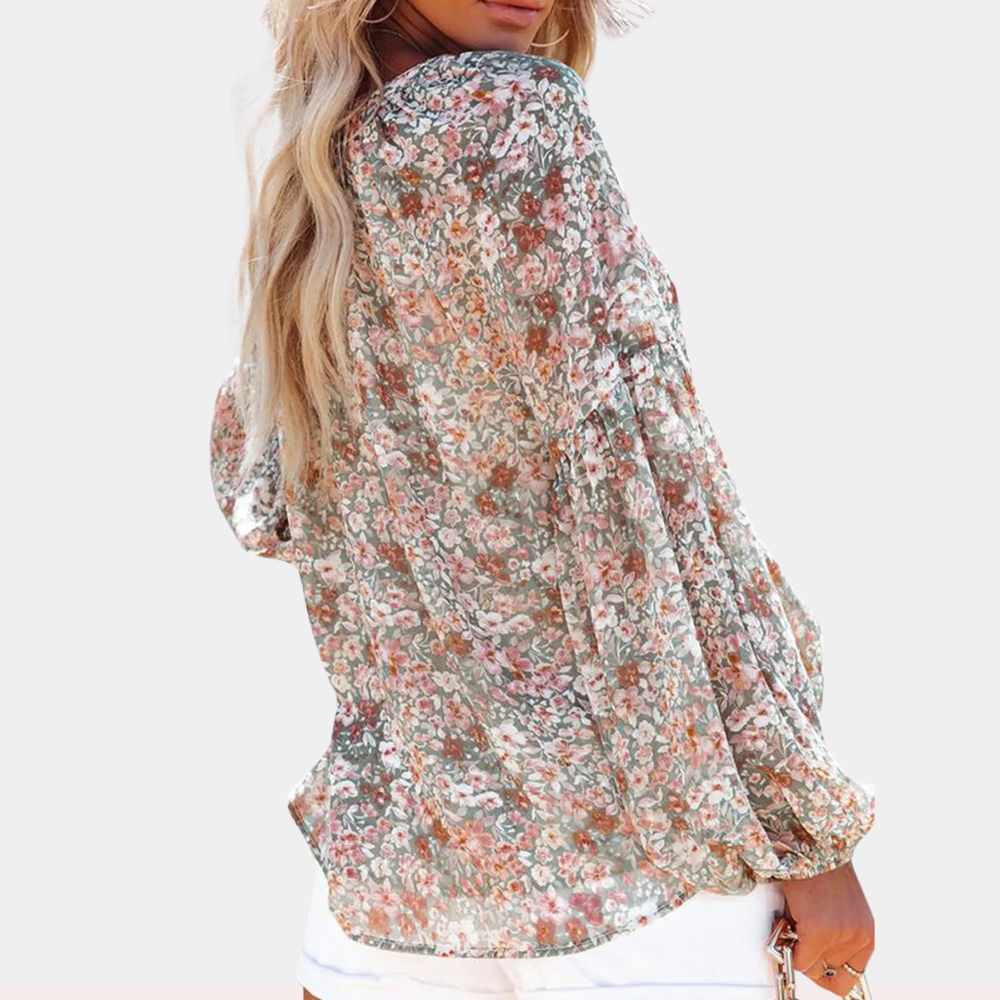 Amya - Klassieke damesblouse met lange mouwen