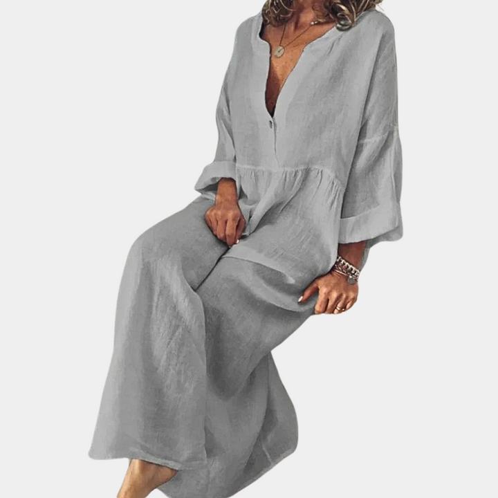 Bijou - Casual maar elegante monochrome damesjurk voor een elegante alledaagse look
