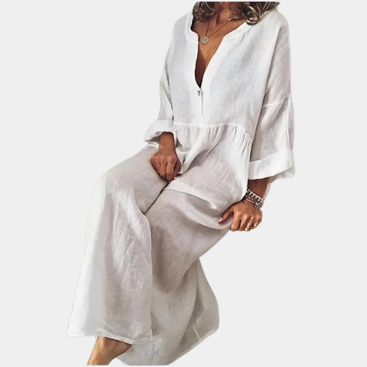 Bijou - Casual maar elegante monochrome damesjurk voor een elegante alledaagse look