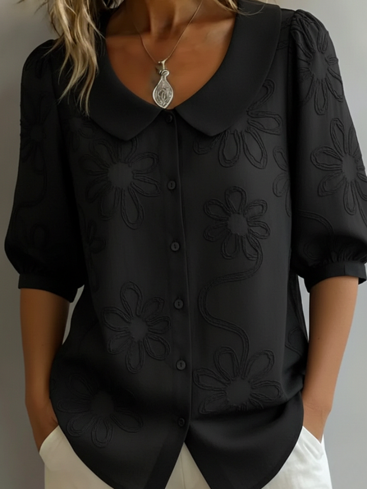 Blouse Dames | Bloemen Borduursel &amp; Comfortabele Pasvorm