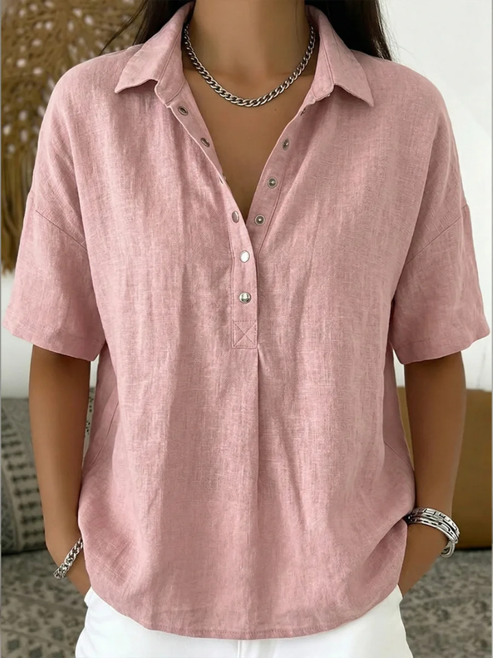 Blouse Dames | Casual Chic met Kraag &amp; Knoopdetail