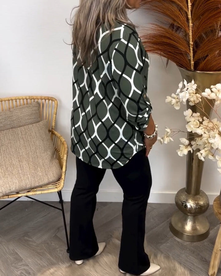 Blouse Dames | Grafische Print &amp; Losse Comfortabele Pasvorm