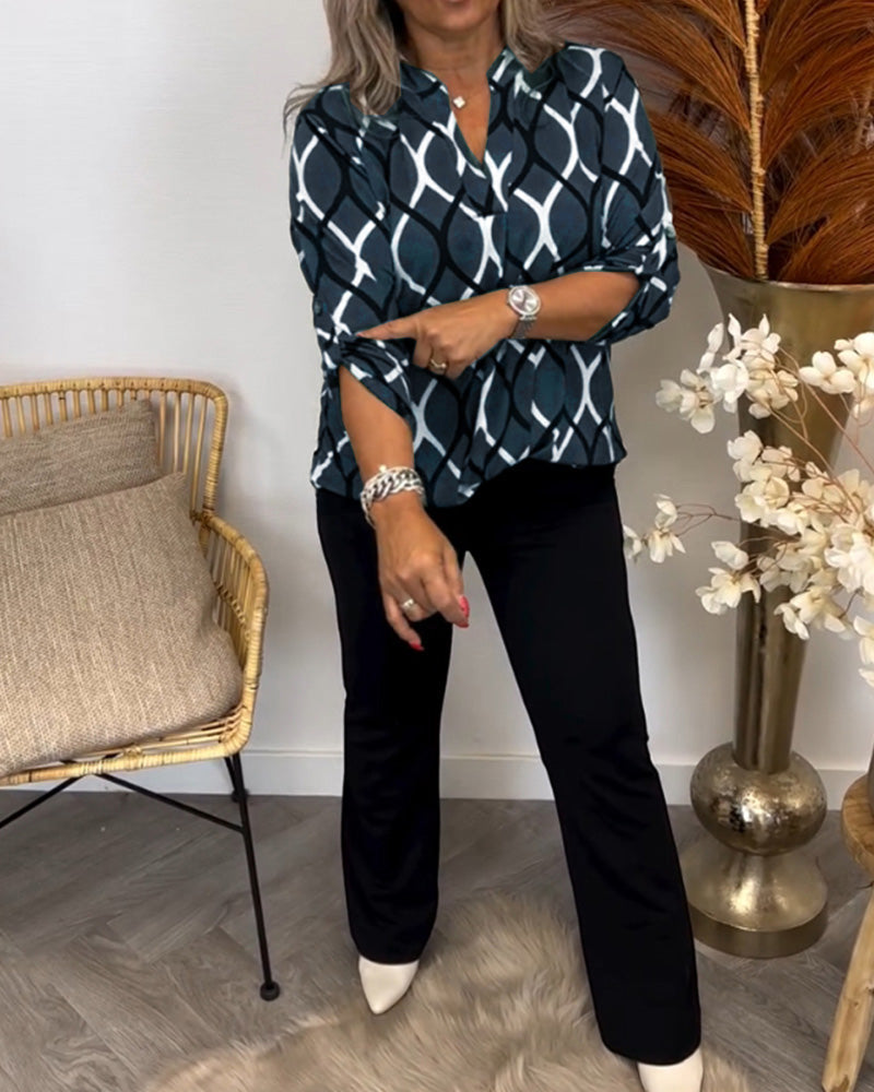 Blouse Dames | Grafische Print &amp; Losse Comfortabele Pasvorm