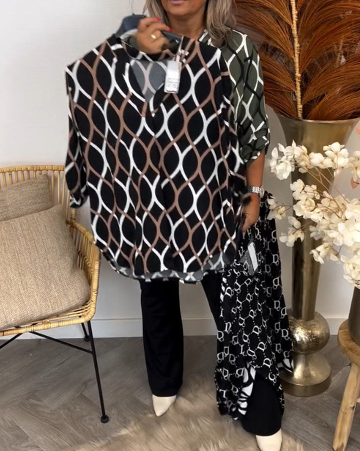 Blouse Dames | Grafische Print &amp; Losse Comfortabele Pasvorm