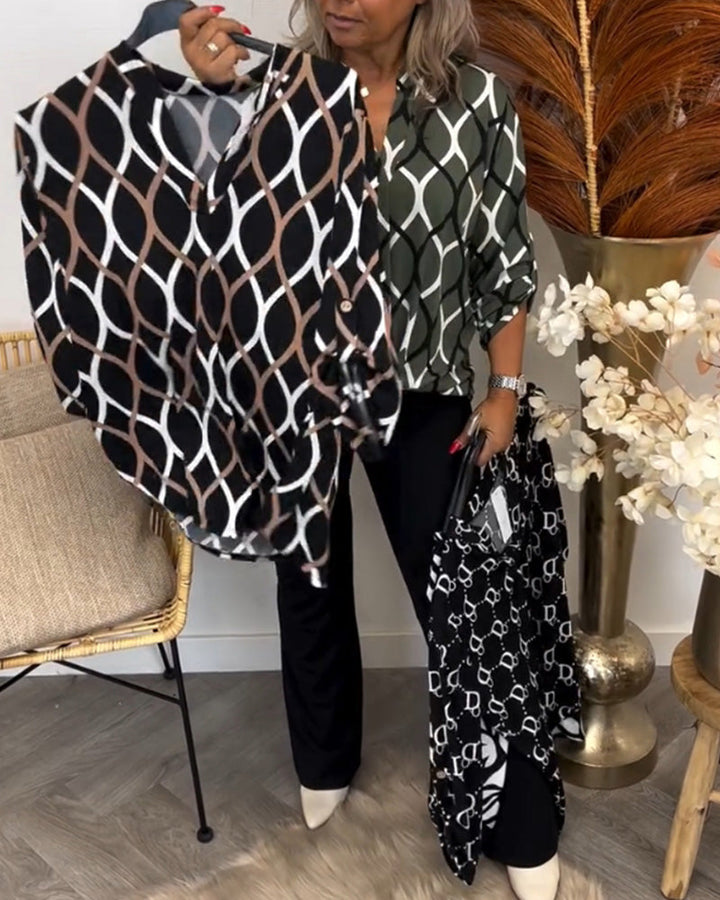 Blouse Dames | Grafische Print &amp; Losse Comfortabele Pasvorm