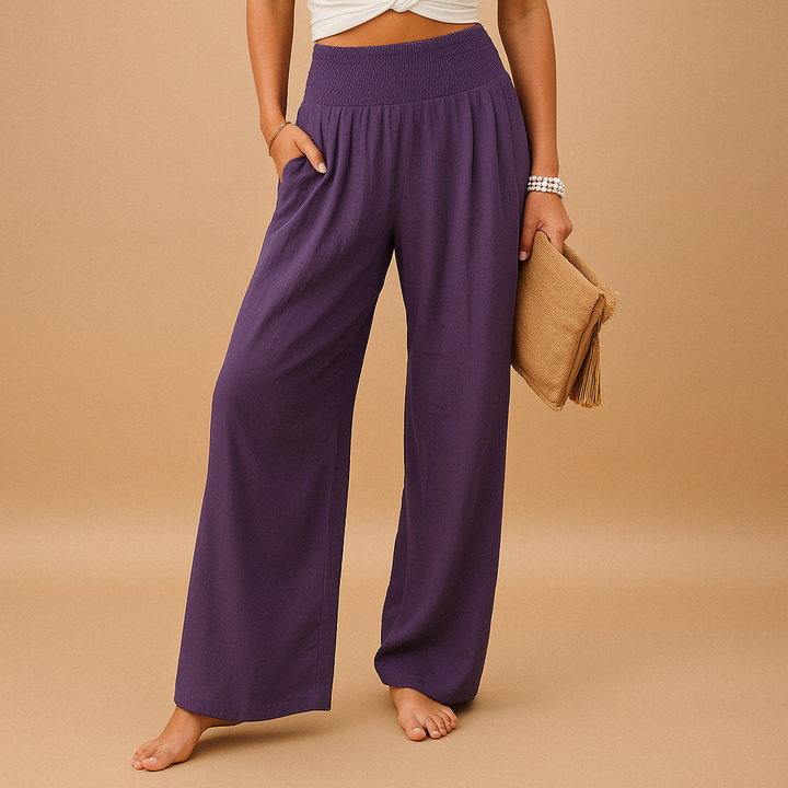 Broek Dames | Wijde Pijpen &amp; Elastische Taille