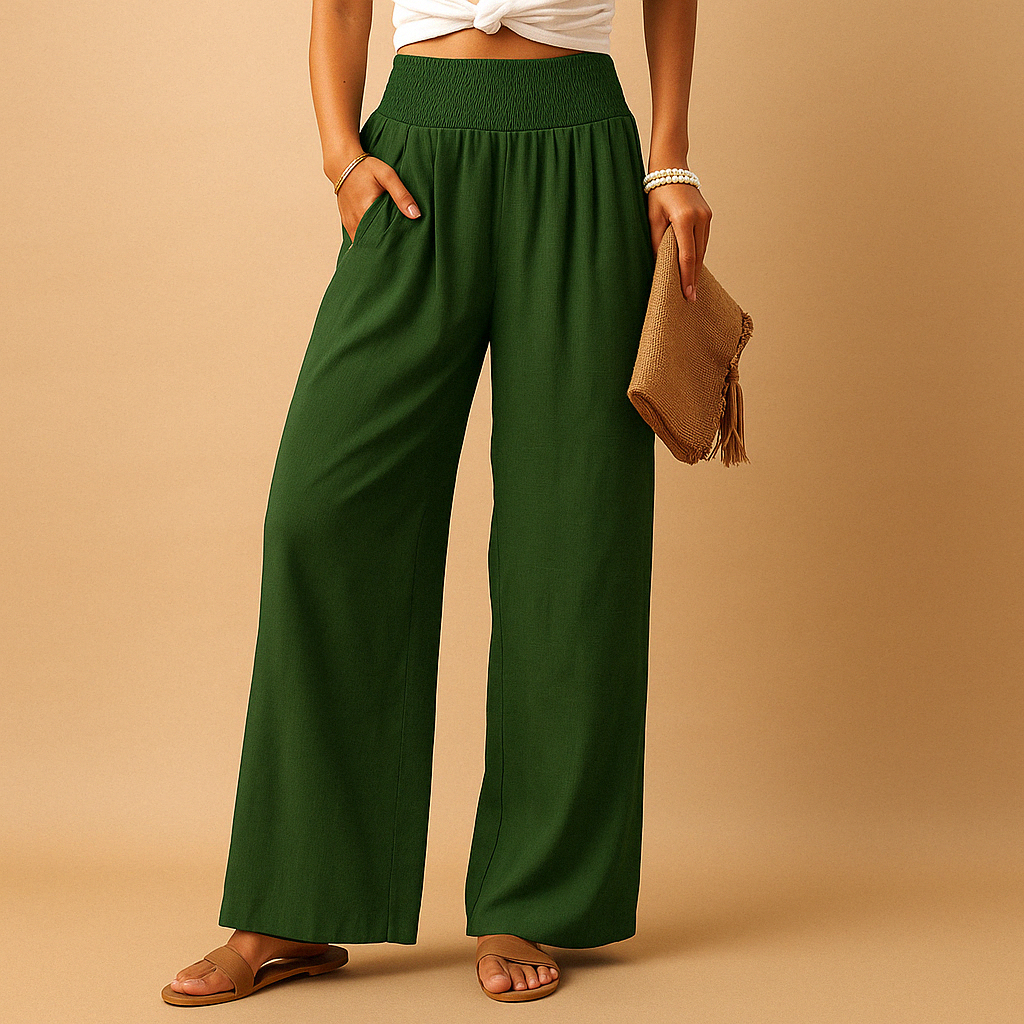 Broek Dames | Wijde Pijpen &amp; Elastische Taille