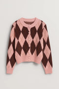 Cardigan Dames | Klassiek Argyle Motief met Retro Snit