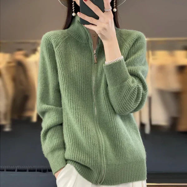 Cardigan met Rits Dames | Opstaande Kraag & Gestroomlijnde Look