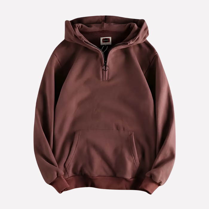 Heren Hoodie met Halve Rits en Kanguruuzak voor Casual