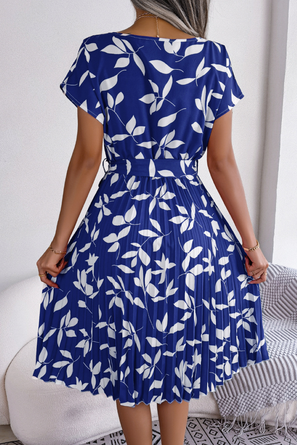 Dames Bladerenprint Midi Zomerjurk - Lissora