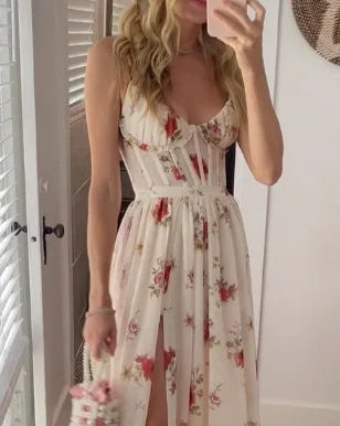 Dames Bloemige Maxi Zomerjurk - Eliza
