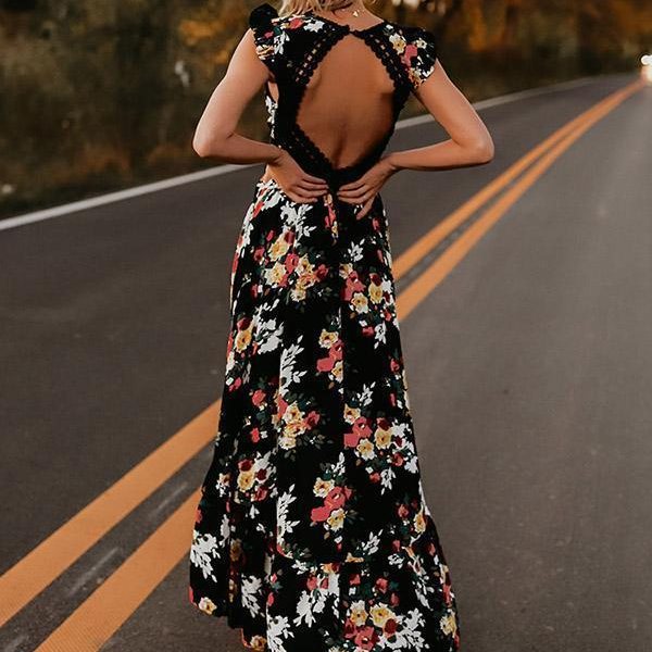 Dames Bloemige Maxi Zomerjurk - Viviana