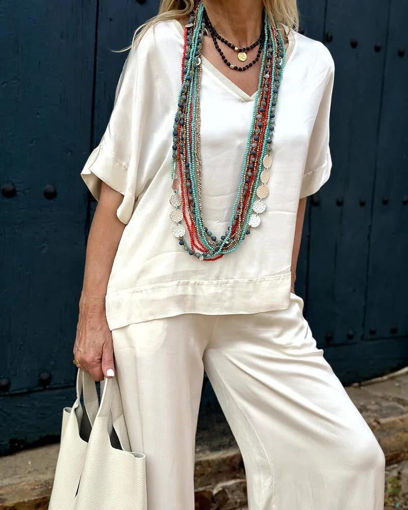 Dames Blouse en Wijde Pijp Zomer Set - Lolita
