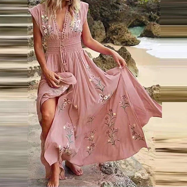 Dames Bohemian Maxi Zomerjurk - Odessa