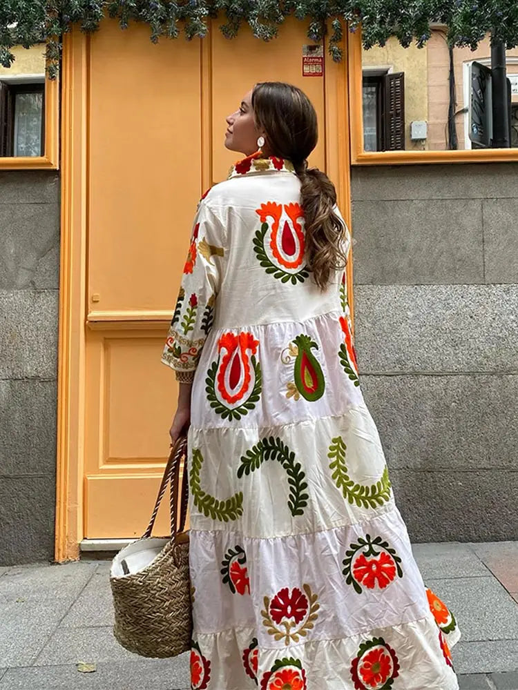 Dames Boho Maxi Zomerjurk - Amalia