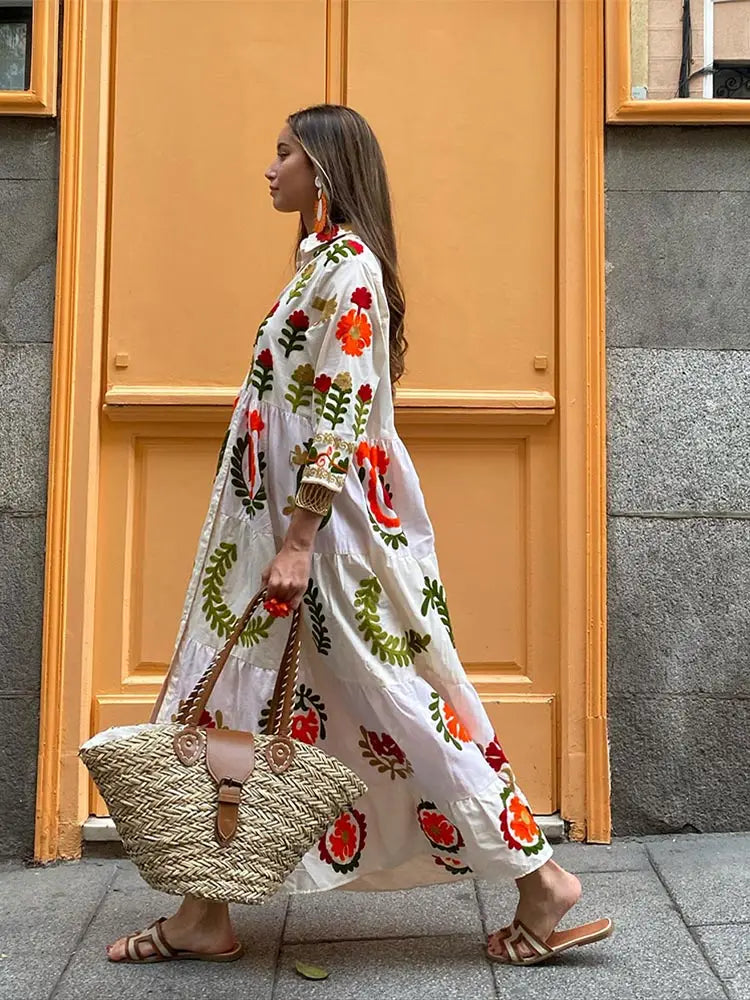 Dames Boho Maxi Zomerjurk - Amalia