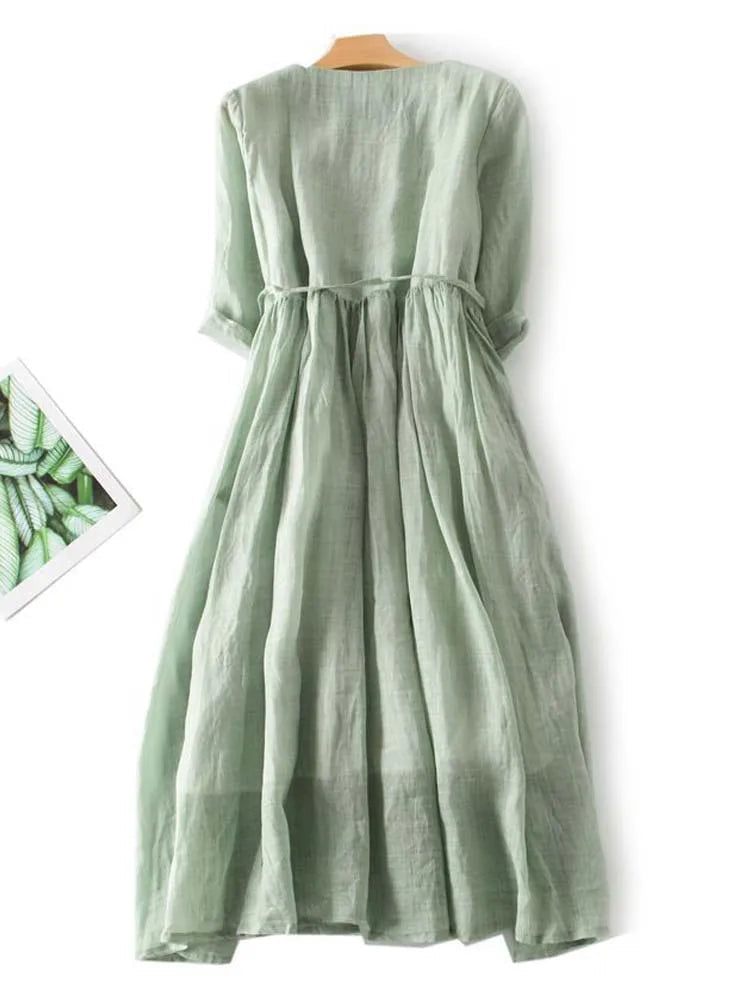 Dames Casual Midi Zomerjurk - Jeecey