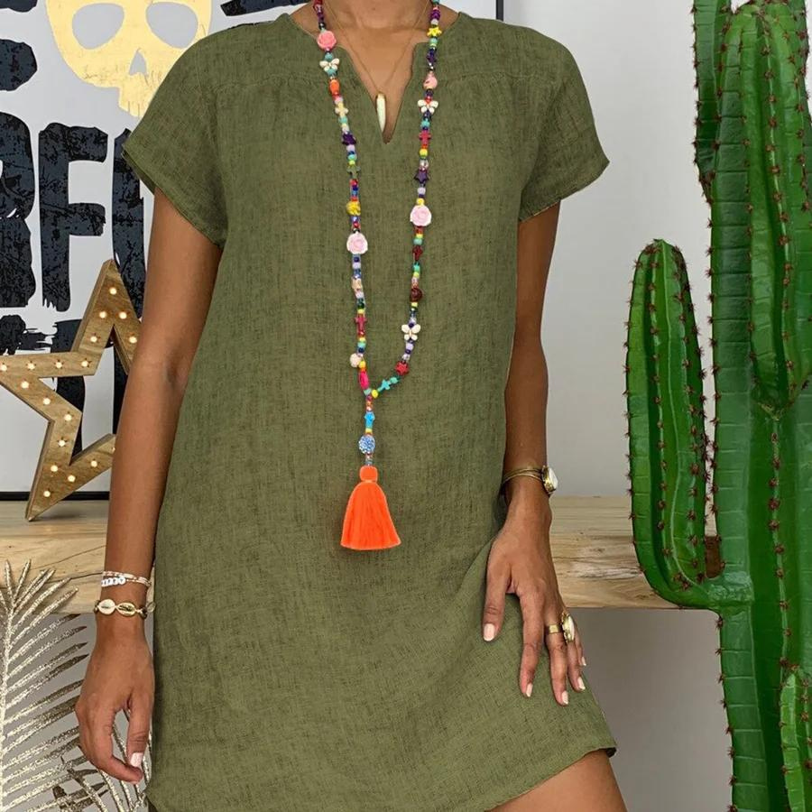 Dames Casual Mini Overhemd Jurk - Yvonne