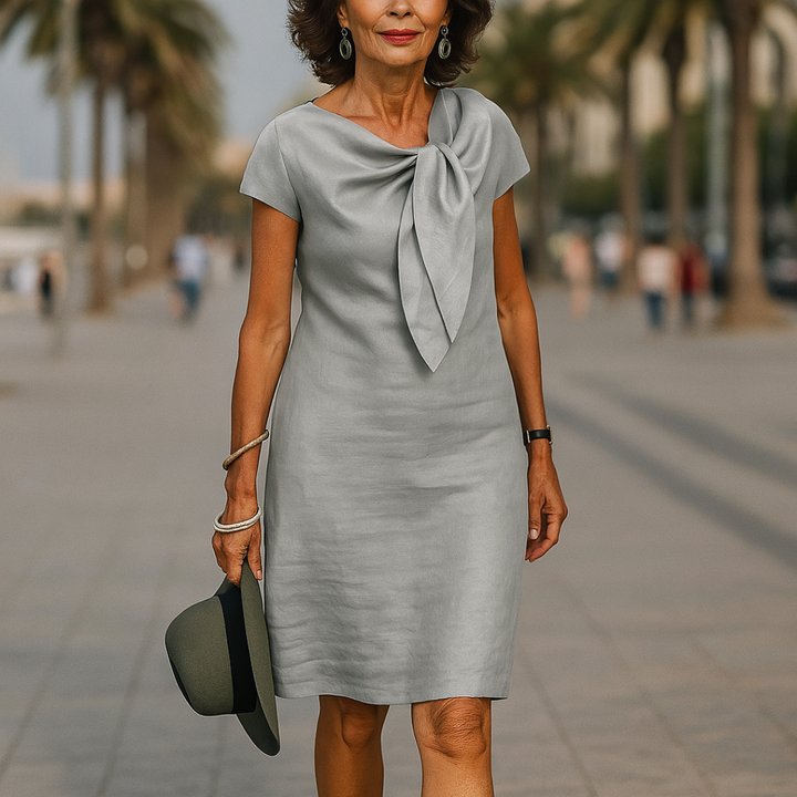 Dames Casual Mini Zomerjurk met Lint - Leila