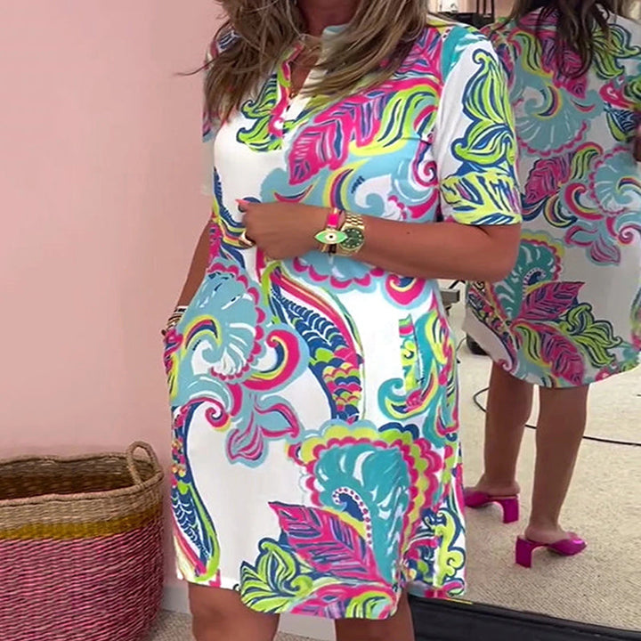 Dames Casual Mini zomerjurk met plantenprint - Louisa