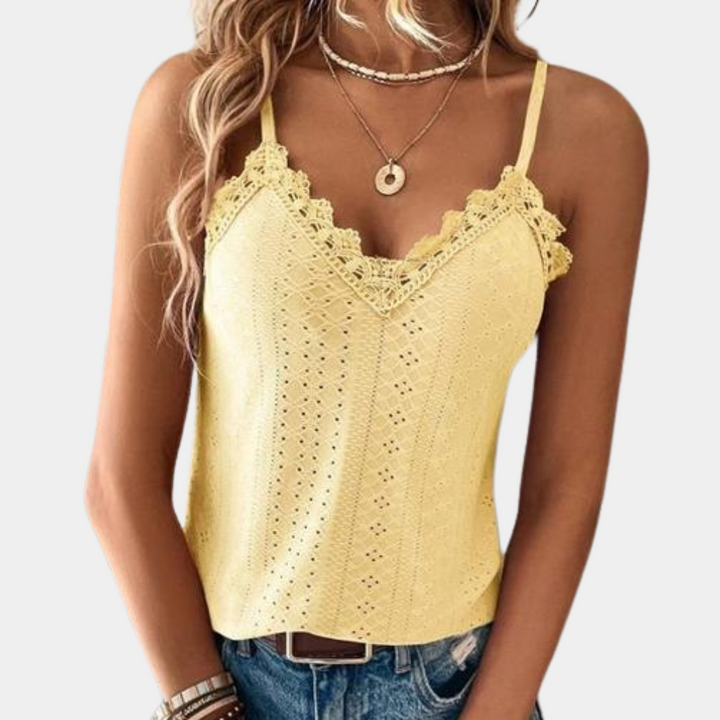 Dames Casual Zomer V-Hals Top – Eilis