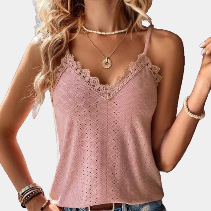 Dames Casual Zomer V-Hals Top – Eilis