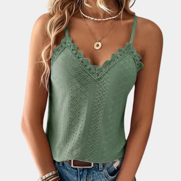 Dames Casual Zomer V-Hals Top – Eilis