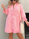 Dames Denim Jurk Lange Mouw - Chiquita