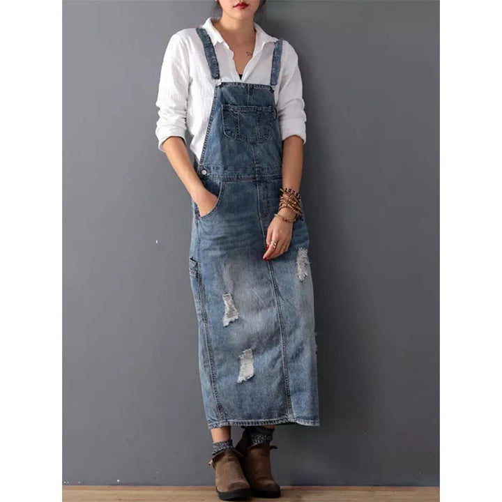 Dames Denim Midi Dress - Dewi