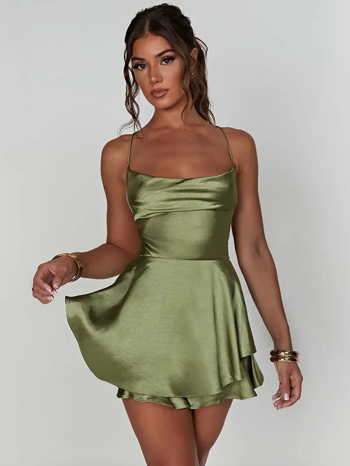 Dames Elegante Geribbelde mini Cocktailjurk - Sharon