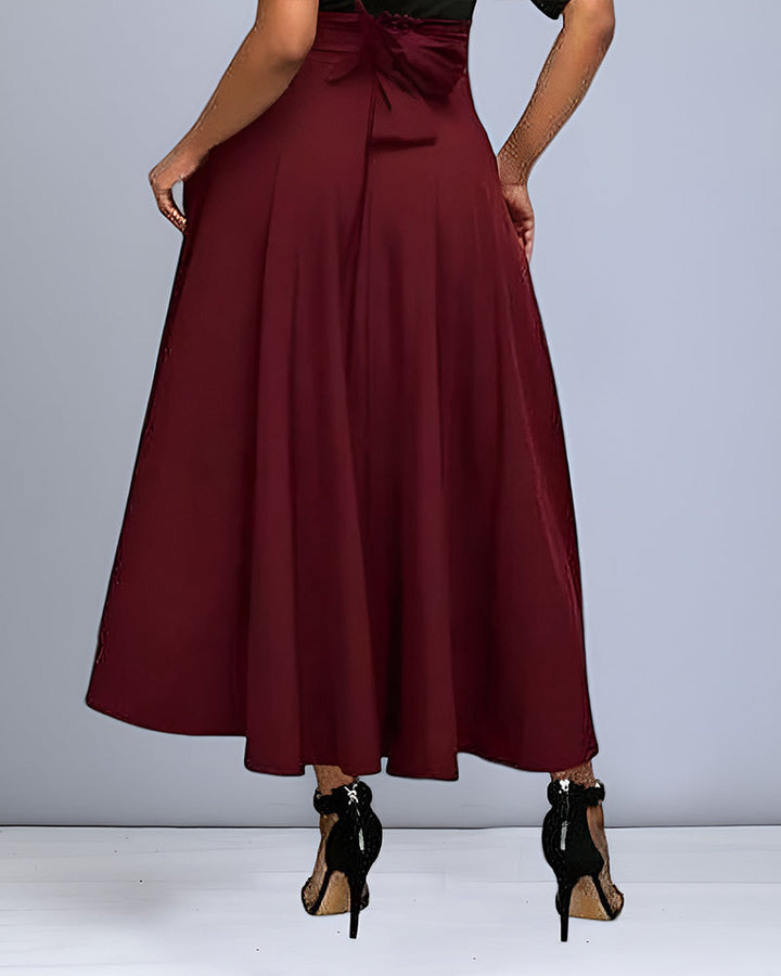 Dames Elegante Hoge Taille Lange Rok – Saphira