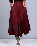 Dames Elegante Hoge Taille Lange Rok – Saphira