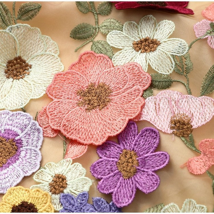 Dames Elegante Mini zomerjurk met hoog decolleté en bloemmotief - Flora