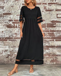 Dames Elegante Ronde Hals Tijdloos Ontwerp Midi Zomerjurk - Arya