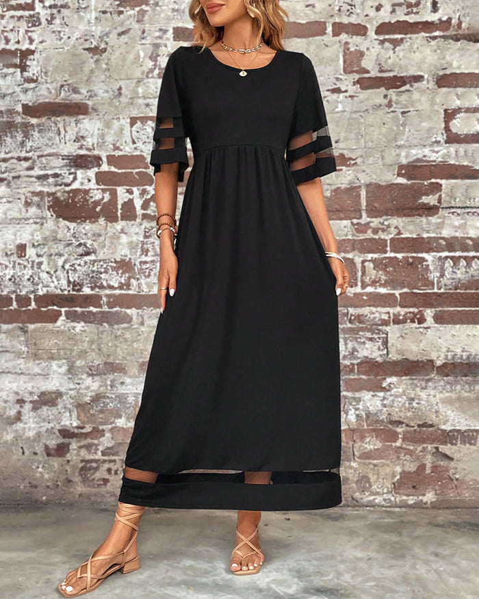 Dames Elegante Ronde Hals Tijdloos Ontwerp Midi Zomerjurk - Arya