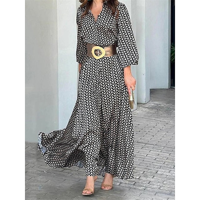 Dames Geometrisch Maxi Zomerjurk - Nola