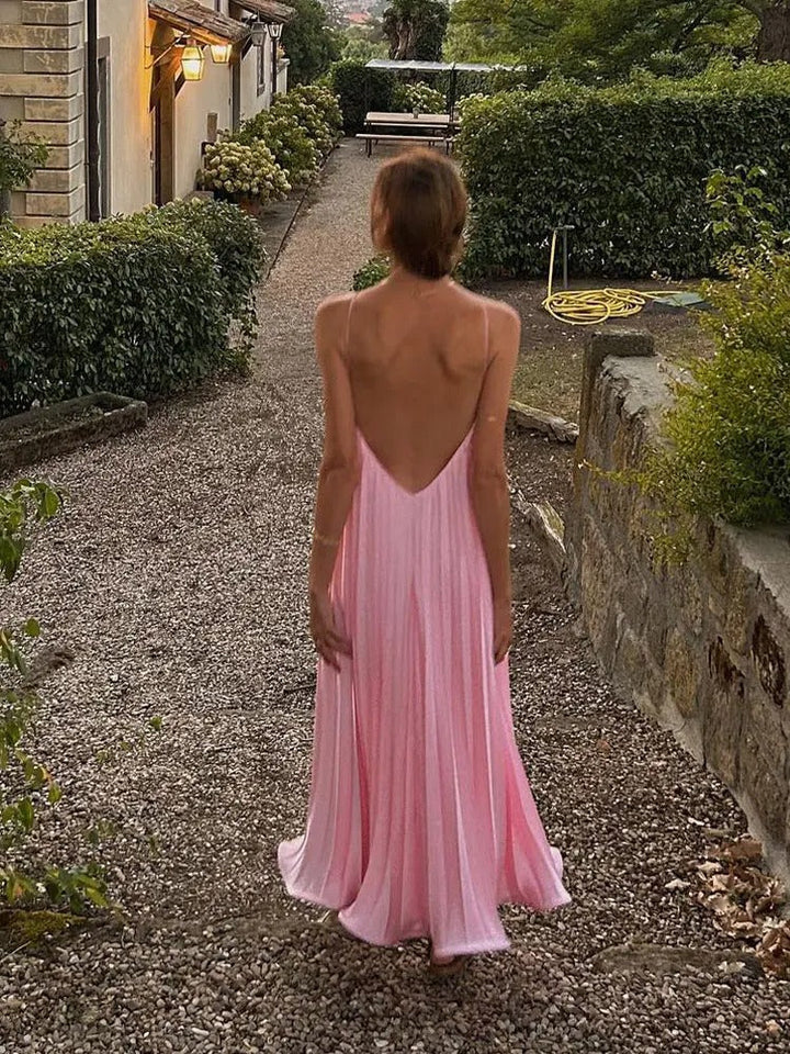 Dames Geplisseerde Halterjurk Elegant Voor Feestelijke Gelegenheden - Amélie