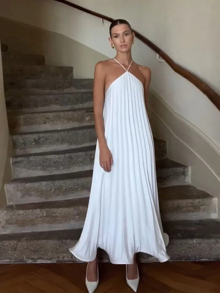 Dames Geplisseerde Halterjurk Elegant Voor Feestelijke Gelegenheden - Amélie
