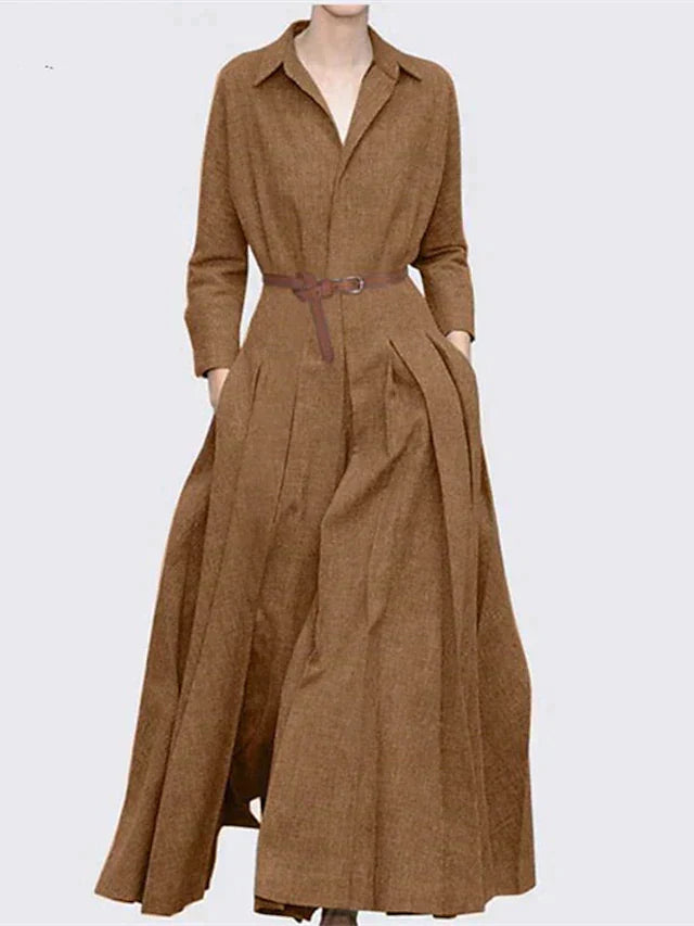Dames Geplooide Maxi Formele Jurk - Gloria
