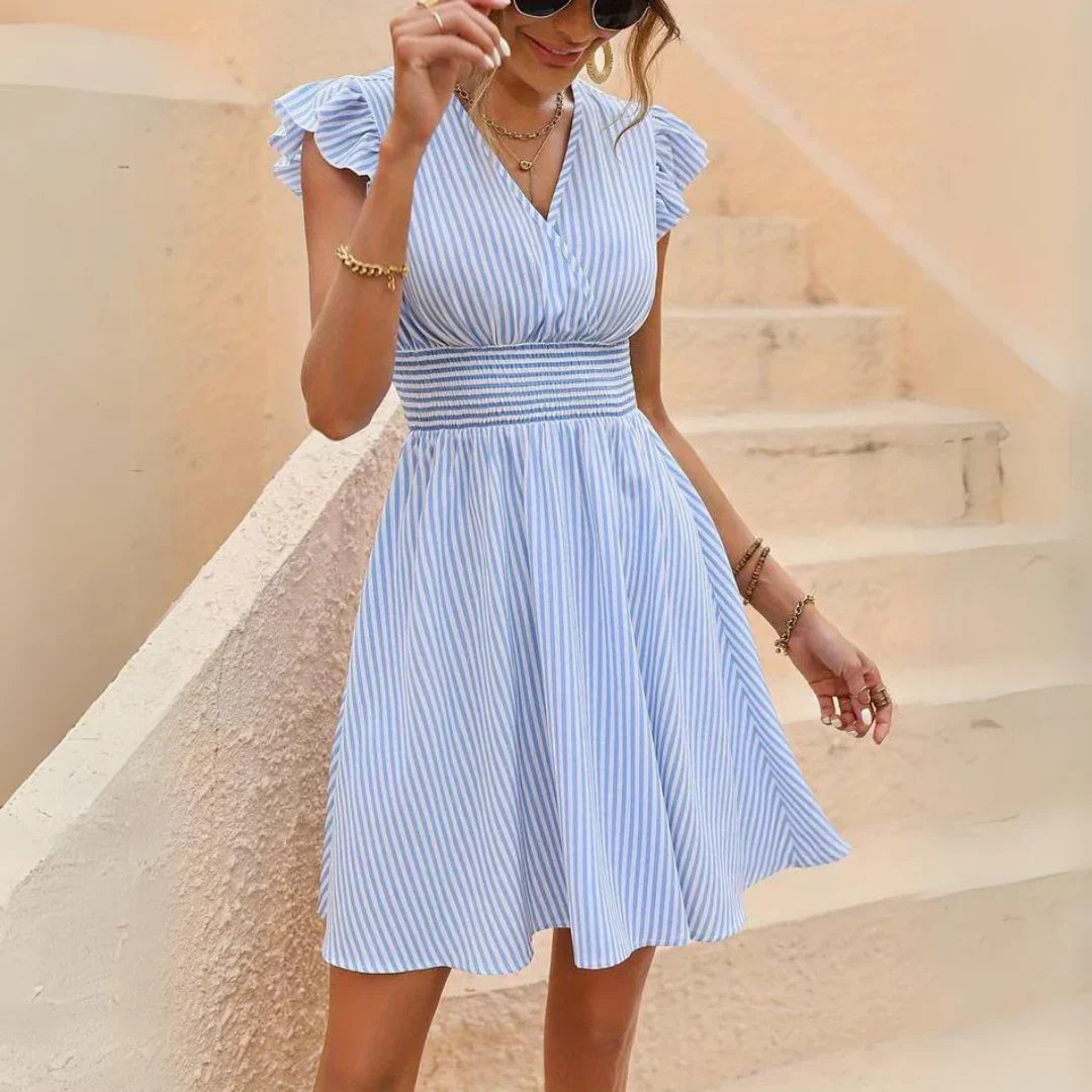 Dames Gestreepte Mini Zomerjurk - Maren