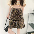 Dames Hoge Taille Geometrische Luipaardprint Shorts - Phaidra