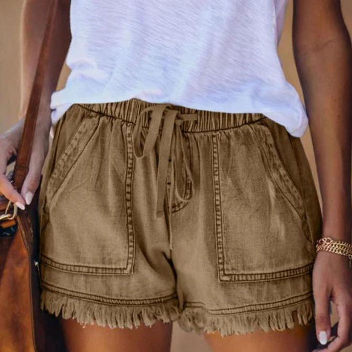 Dames Hoge Taille Shorts - Delfine