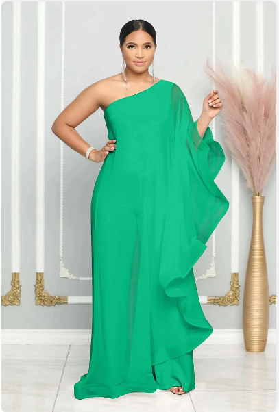 Dames Jumpsuit Asymmetrisch Elegant Lang - Anglique