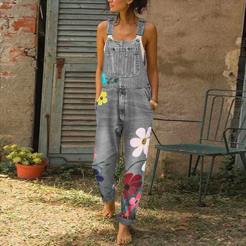 Dames Jumpsuit met feestelijk bloemenpatroon en elegant ontwerp voor de zomer - Sarah