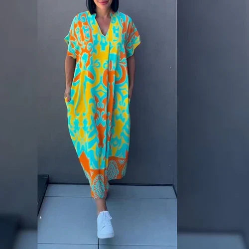 Dames Kaftan Midi Zomerjurk - Eliza